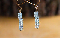 Raw Aquamarine Earrings - March Birthstone - Pisces Zodiac