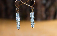 Raw Aquamarine Earrings - March Birthstone - Pisces Zodiac