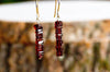 Raw Garnet Earrings - January Birthstone Drop Earrings - Capricorn Zodiac