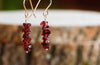 Raw Garnet Earrings -January Birthstone - Capricorn Zodiac