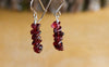 Raw Garnet Earrings -January Birthstone - Capricorn Zodiac