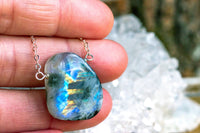 Rainbow Moonstone Pendant Necklace - June Birthstone - Gemini