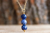 Sodalite Pendant Necklace - Throat Chakra Stone and Crystal Jewelry