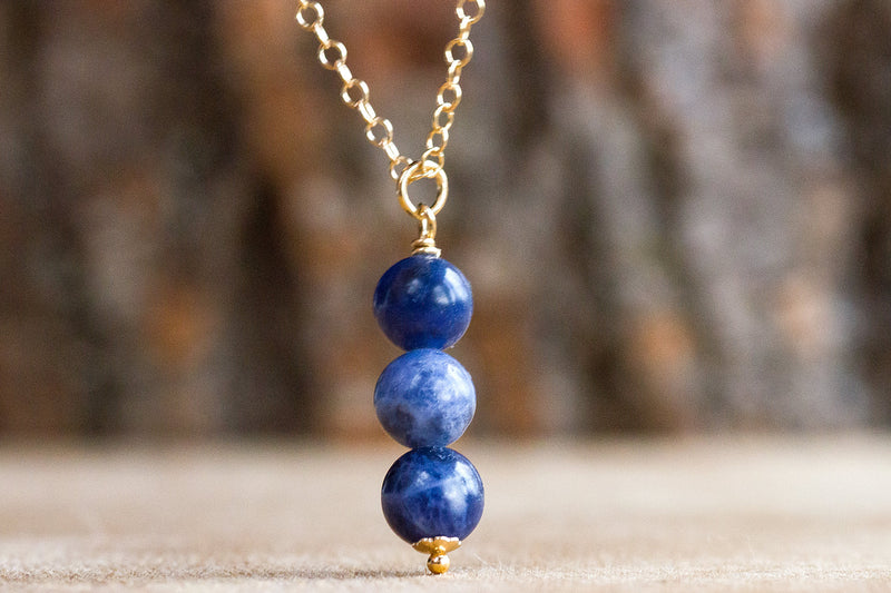 Sodalite Pendant Necklace - Throat Chakra Stone and Crystal Jewelry