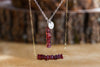 Raw Square Garnet Necklace