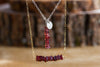 Raw Square Garnet Necklace