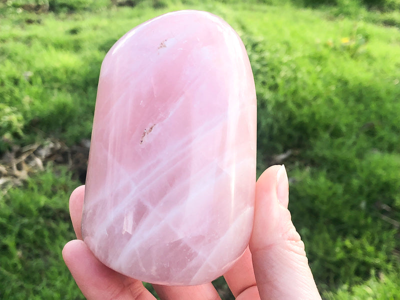 Rose Quartz Freeform 88mm - Selfstanding Altar Decor - Crystal Grid