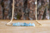 Raw Aquamarine Bar Necklace - March Birthstone Jewelry for Pisces