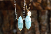 Larimar Pendant Necklace - Throat Chakra Necklace