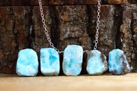 Raw Larimar Pendant Necklace