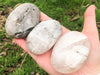Tourmalinated Quartz Palm Stone - Protection Stone - Crystal Grid - Root Chakra - Altar Tools - Crown Chakra Crystals - Reiki Stones
