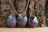 Ruby in Zoisite Necklace - July Birthstone