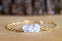 Raw Crystal Quartz Bracelet - Healing Crystal Bracelet