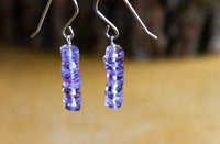 Raw Amethyst Earrings - Aquarius Zodiac Gift for Her