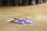 Raw Amethyst Earrings - Aquarius Zodiac Gift for Her