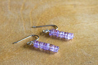 Raw Amethyst Earrings - Aquarius Zodiac Gift for Her