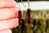 Raw Garnet Earrings - January Birthstone Drop Earrings - Capricorn Zodiac