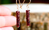 Raw Garnet Earrings - January Birthstone Drop Earrings