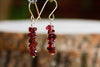 Raw Garnet Earrings -January Birthstone - Capricorn Zodiac