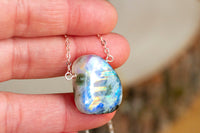 Rainbow Moonstone Pendant Necklace - June Birthstone - Gemini