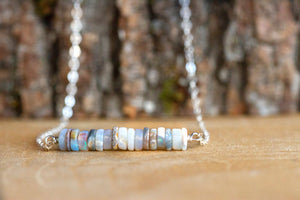 Raw Opal Necklace - October Birthstone Necklace for Libra