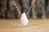 Pink Peruvian Opal Necklace - October Birthstone Necklace - Libra Gift For Her