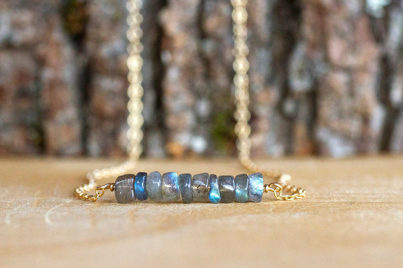 Raw Labradorite Necklace