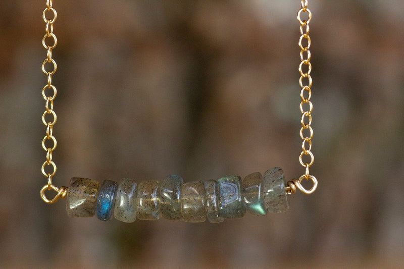 Raw Labradorite Necklace