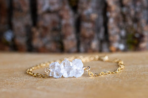 Raw Crystal Quartz Bracelet - Healing Crystal Bracelet