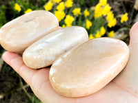 Peach Moonstone Palm Stone