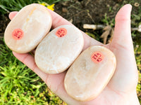 Peach Moonstone Palm Stone