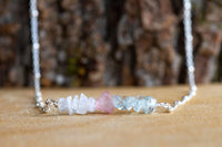 Fertility and Pregnancy Necklace with Aquamarine, Moonstone and Rose Quartz