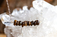 Bronzite Bar Necklace - Gemstone Necklace