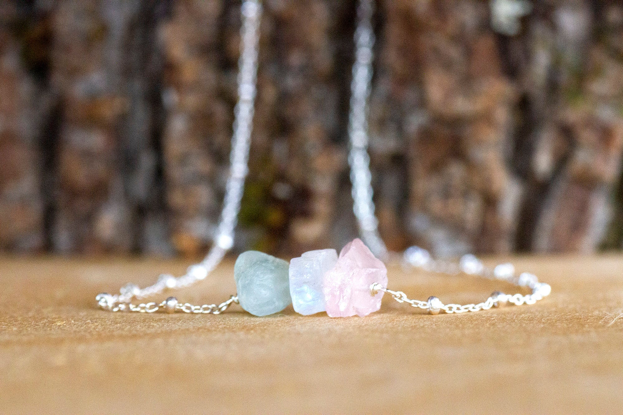 Fertility Necklace IVF Gift Pregnancy Necklace Raw Crystals