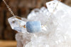 Raw Blue Calcite Necklace - Throat Chakra Crystal Necklace