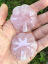 Rose Quartz Rose Flower Carving 2" - Reiki Crystals