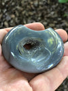 Blue Agate Druzy Moon 60mm