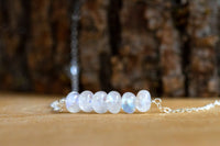 Rainbow Moonstone Bar Necklace - Birthstone Jewelry - Healing Crystals