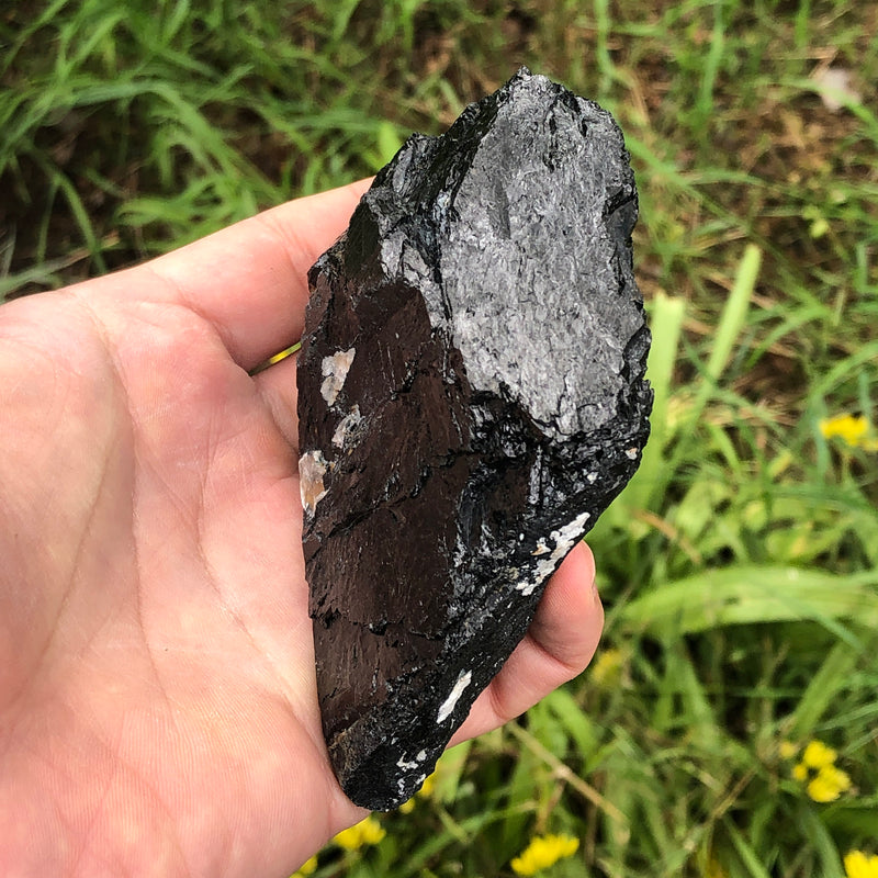 Raw Black Tourmaline Self Standing Crystal 66mm