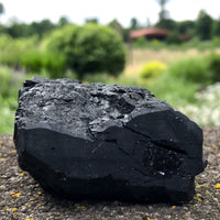 Raw Black Tourmaline Self Standing Crystal 97mm