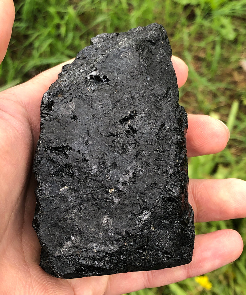 Raw Black Tourmaline Self Standing Crystal 97mm