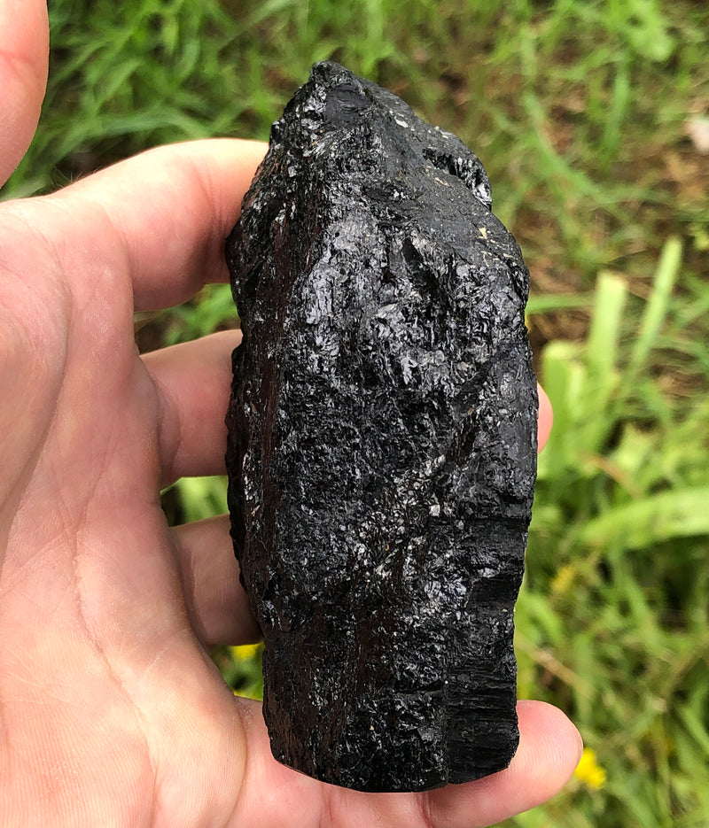 Raw Black Tourmaline Self Standing Crystal 97mm