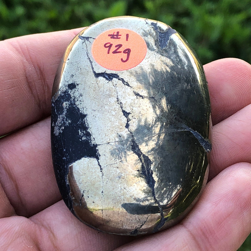 Pyrite Palm Stone - Polished Fools Gold