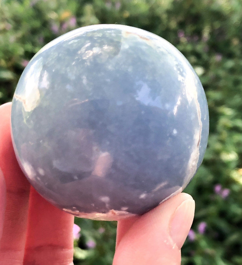 Angelite Sphere 52mm  - Throat Chakra Stone