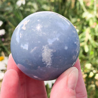 Angelite Sphere 49mm  - Throat Chakra Stone