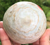 Blue Aragonite Sphere 71mm - Throat Chakra Stone