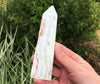 Blue Aragonoite Crystal Obelisk 128mm - Throat Chakra Aragonite Point