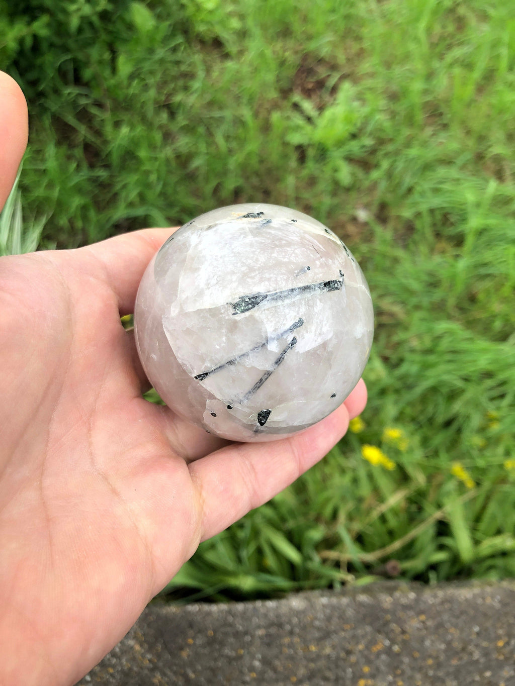 Tourmalinated Quartz Sphere 64mm