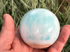 Caribbean Calcite Sphere 64mm - Aaragonite Ball - Throat Chakra Stone - Healing Crystals - Crystal Grid - Blue Araginite Crystal Sphere - ET