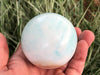 Caribbean Calcite Sphere 64mm - Aaragonite Ball - Throat Chakra Stone - Healing Crystals - Crystal Grid - Blue Araginite Crystal Sphere - ET